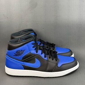 Nike Air Jordan 1 Mid Hyper Royal Tumbled Leather sneaker shoes men’s 11
